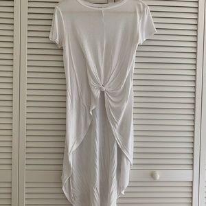 Zara white high-low short-sleeved t-shirt